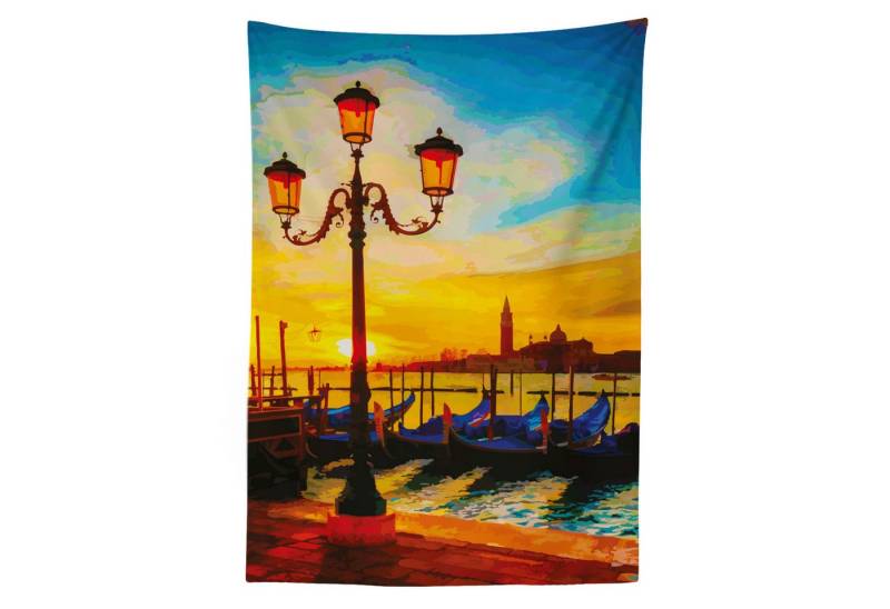 Abakuhaus Tischdecke Farbfest Waschbar Für den Außen Bereich geeignet Klare Farben, Venedig Antike Laterne Gondeln von Abakuhaus