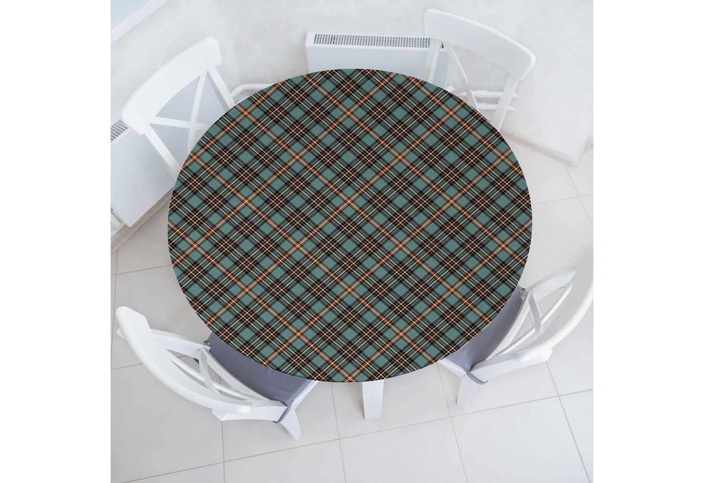 Abakuhaus Tischdecke Rundum-elastische Stofftischdecke, Abstrakt Klassisch Plaid Angespornt von Abakuhaus