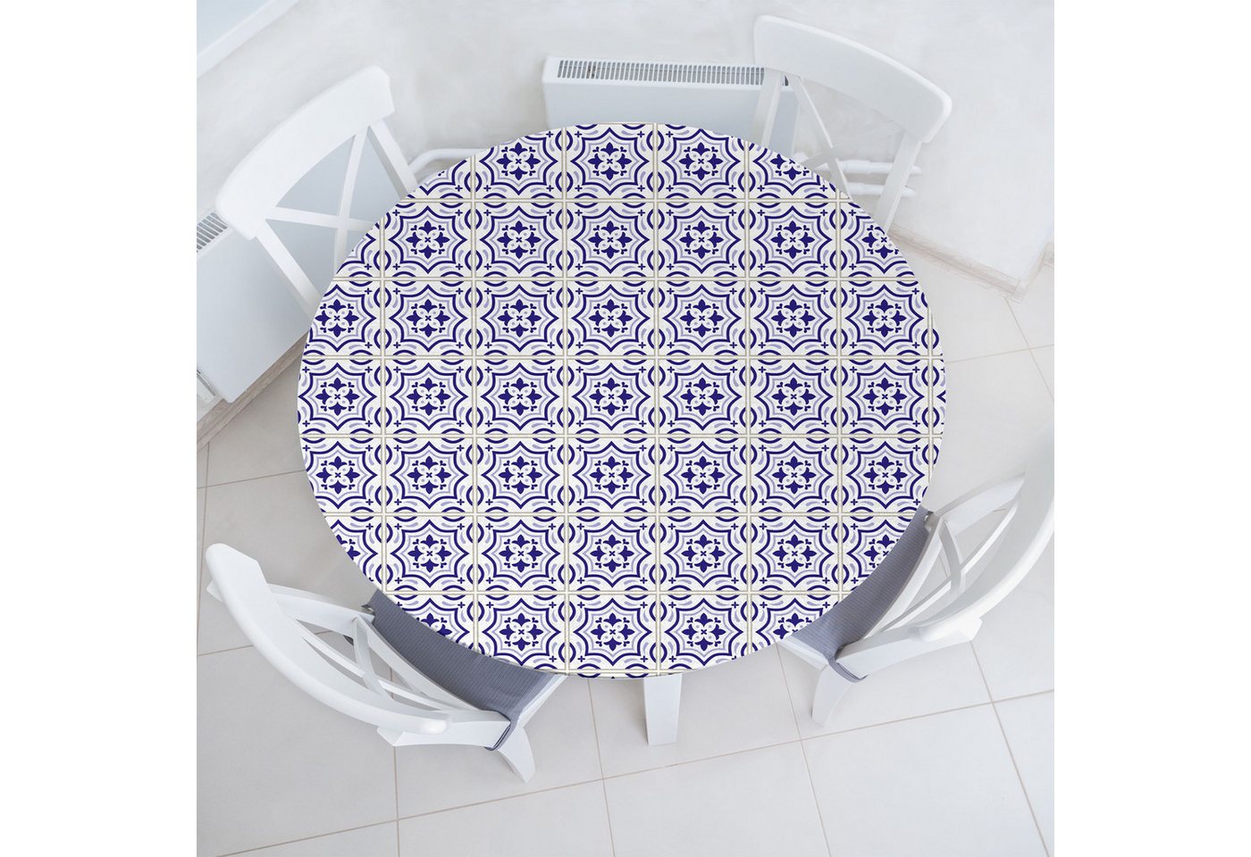 Abakuhaus Tischdecke Rundum-elastische Stofftischdecke, Azulejo Portugiesisch Bodenfliese Abakuhaus Tischdecke Rundum-elastische Stofftischdecke, Azulejo Portugiesisch Bodenfliese von Abakuhaus
