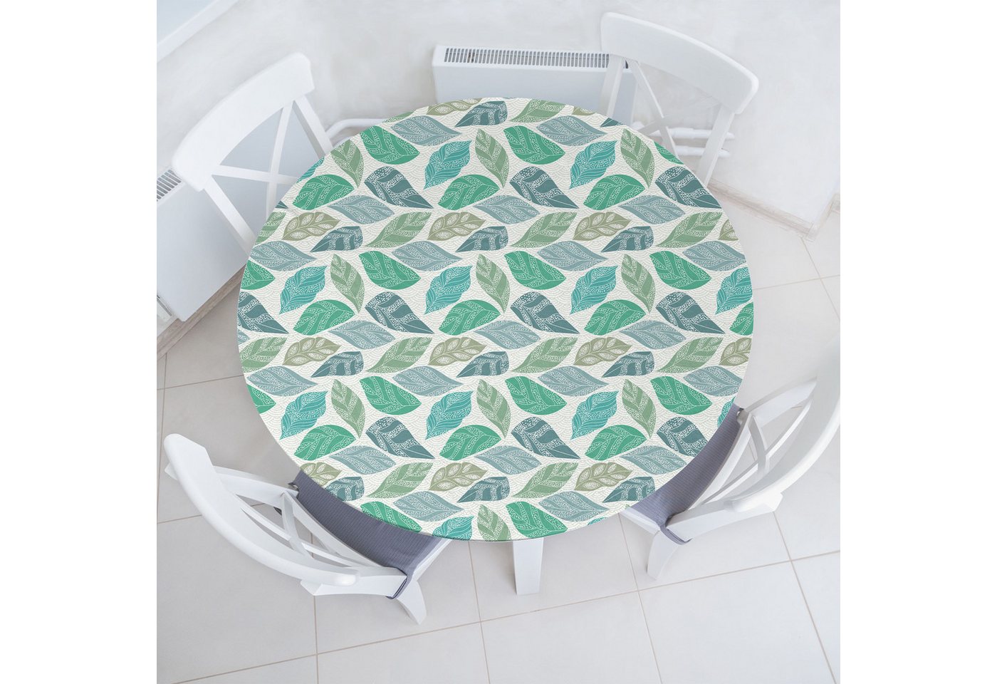 Abakuhaus Tischdecke Rundum-elastische Stofftischdecke, Blätter Big Blütenblätter mit Spots Floral Abakuhaus Tischdecke Rundum-elastische Stofftischdecke, Blätter Big Blütenblätter mit Spots Floral von Abakuhaus