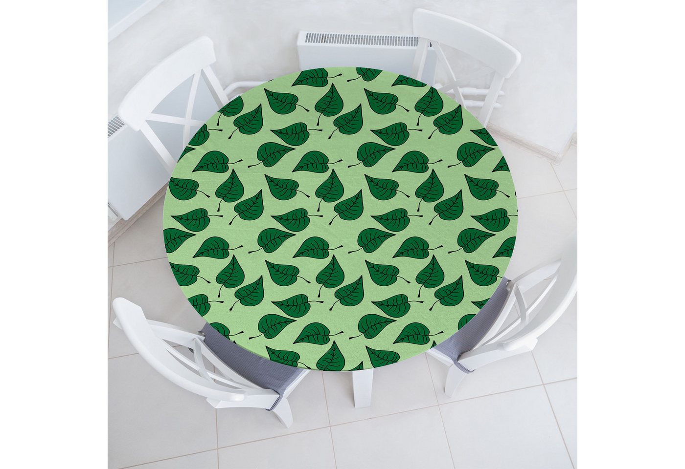 Abakuhaus Tischdecke Rundum-elastische Stofftischdecke, Blätter Zusammensetzung der Natur von Abakuhaus