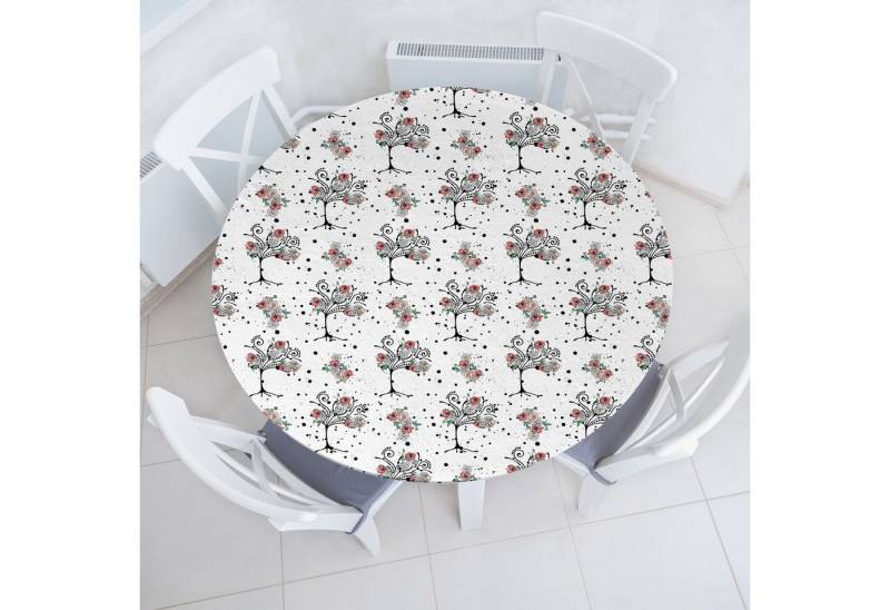 Abakuhaus Tischdecke Rundum-elastische Stofftischdecke, Blumen Blumen auf Branchen Spots von Abakuhaus
