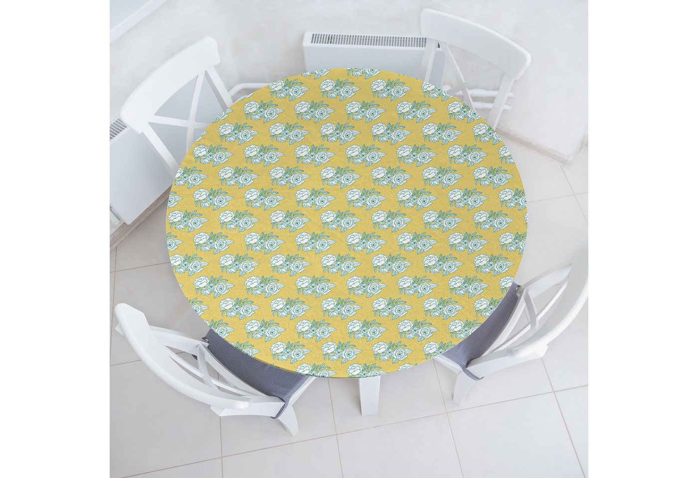 Abakuhaus Tischdecke Rundum-elastische Stofftischdecke, Blumen Grafische Bilder von Bouquets Abakuhaus Tischdecke Rundum-elastische Stofftischdecke, Blumen Grafische Bilder von Bouquets von Abakuhaus