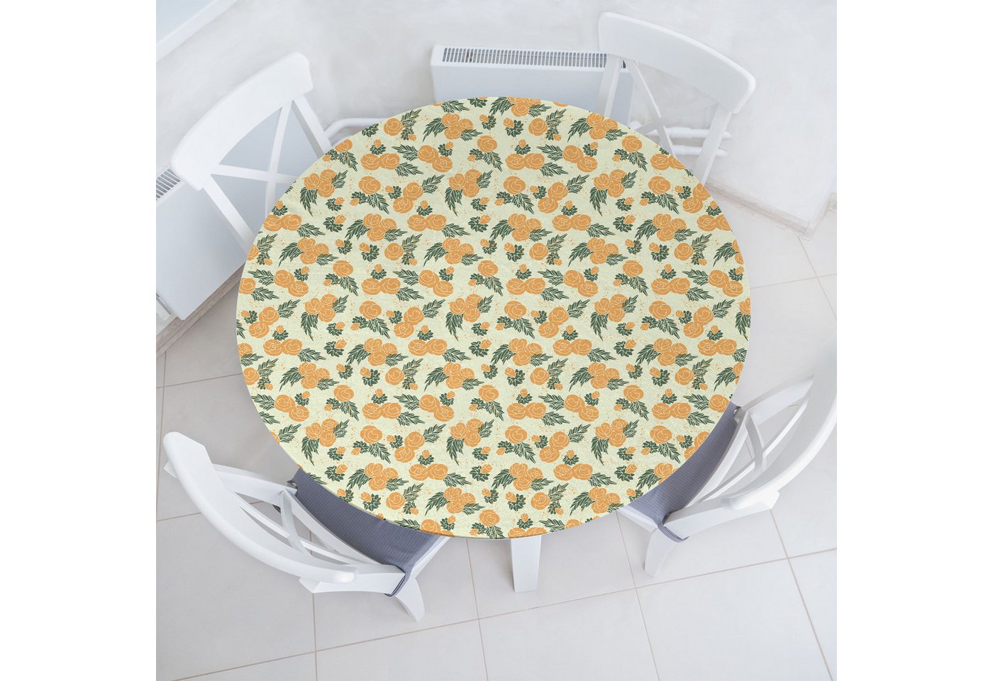 Abakuhaus Tischdecke Rundum-elastische Stofftischdecke, Blumen Romantische Rosen-Blätter Bilder Abakuhaus Tischdecke Rundum-elastische Stofftischdecke, Blumen Romantische Rosen-Blätter Bilder von Abakuhaus