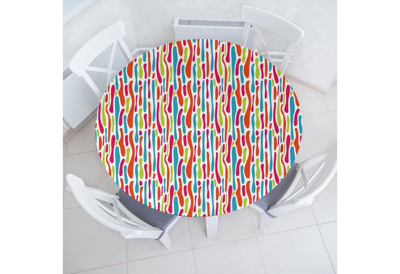 Abakuhaus Tischdecke Rundum-elastische Stofftischdecke, Bunt Formlos Farbe Spots Motiv Abakuhaus Tischdecke Rundum-elastische Stofftischdecke, Bunt Formlos Farbe Spots Motiv von Abakuhaus