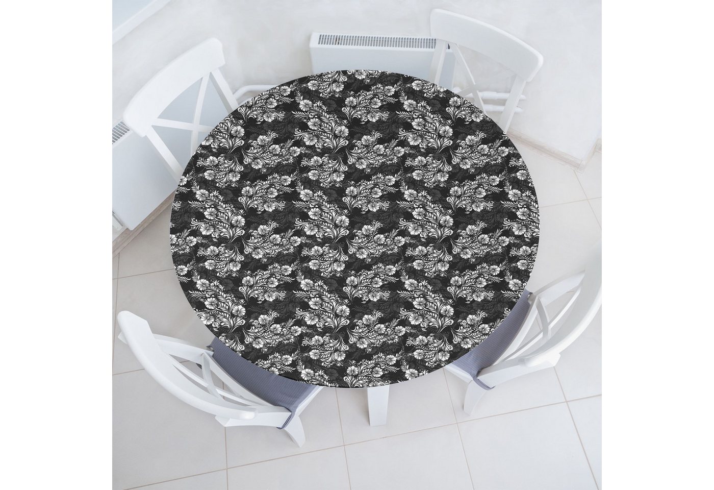Abakuhaus Tischdecke Rundum-elastische Stofftischdecke, Damast Blumenstrauß Braut von Abakuhaus