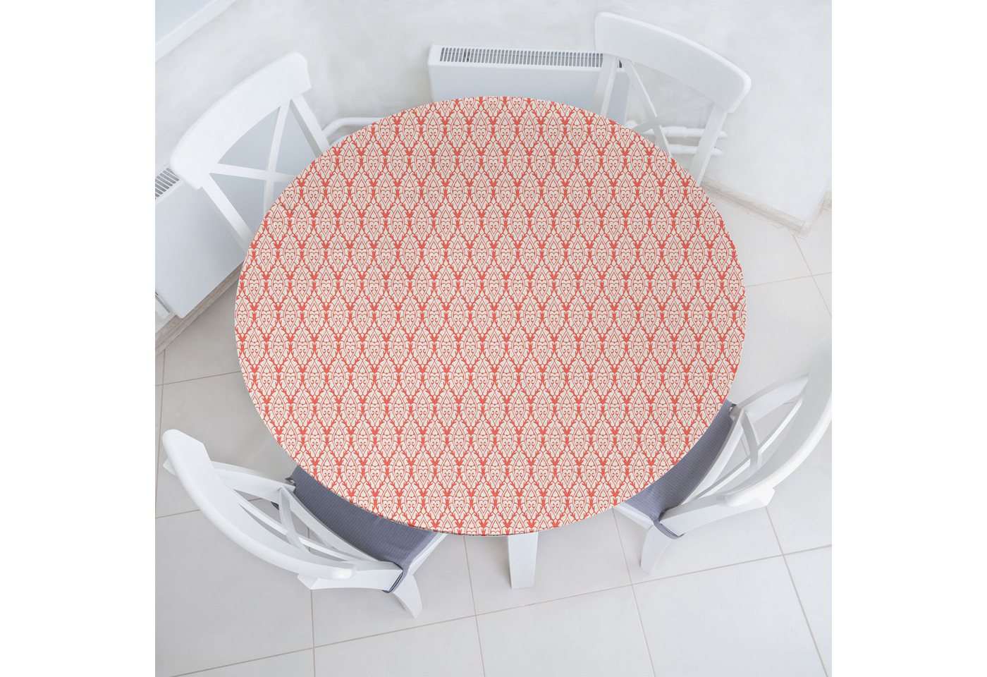 Abakuhaus Tischdecke Rundum-elastische Stofftischdecke, Damast Oriental Floral Illustration von Abakuhaus