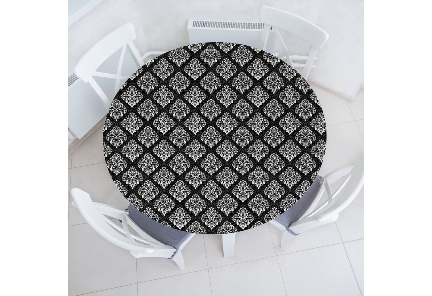 Abakuhaus Tischdecke Rundum-elastische Stofftischdecke, Damast Timeless Laubblätter von Abakuhaus