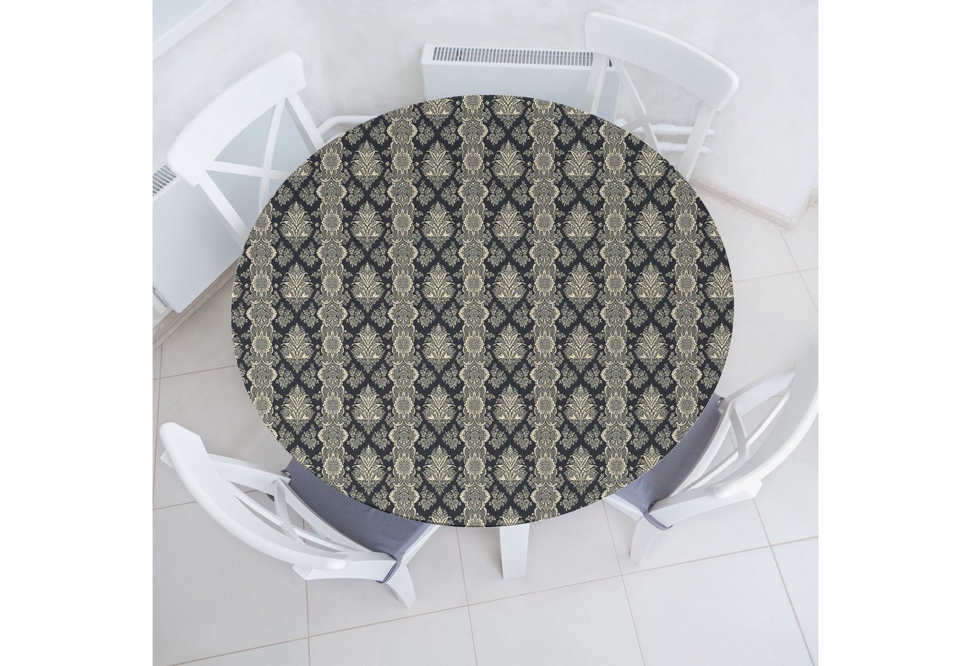 Abakuhaus Tischdecke Rundum-elastische Stofftischdecke, Damast Victorian Barock Abakuhaus Tischdecke Rundum-elastische Stofftischdecke, Damast Victorian Barock von Abakuhaus
