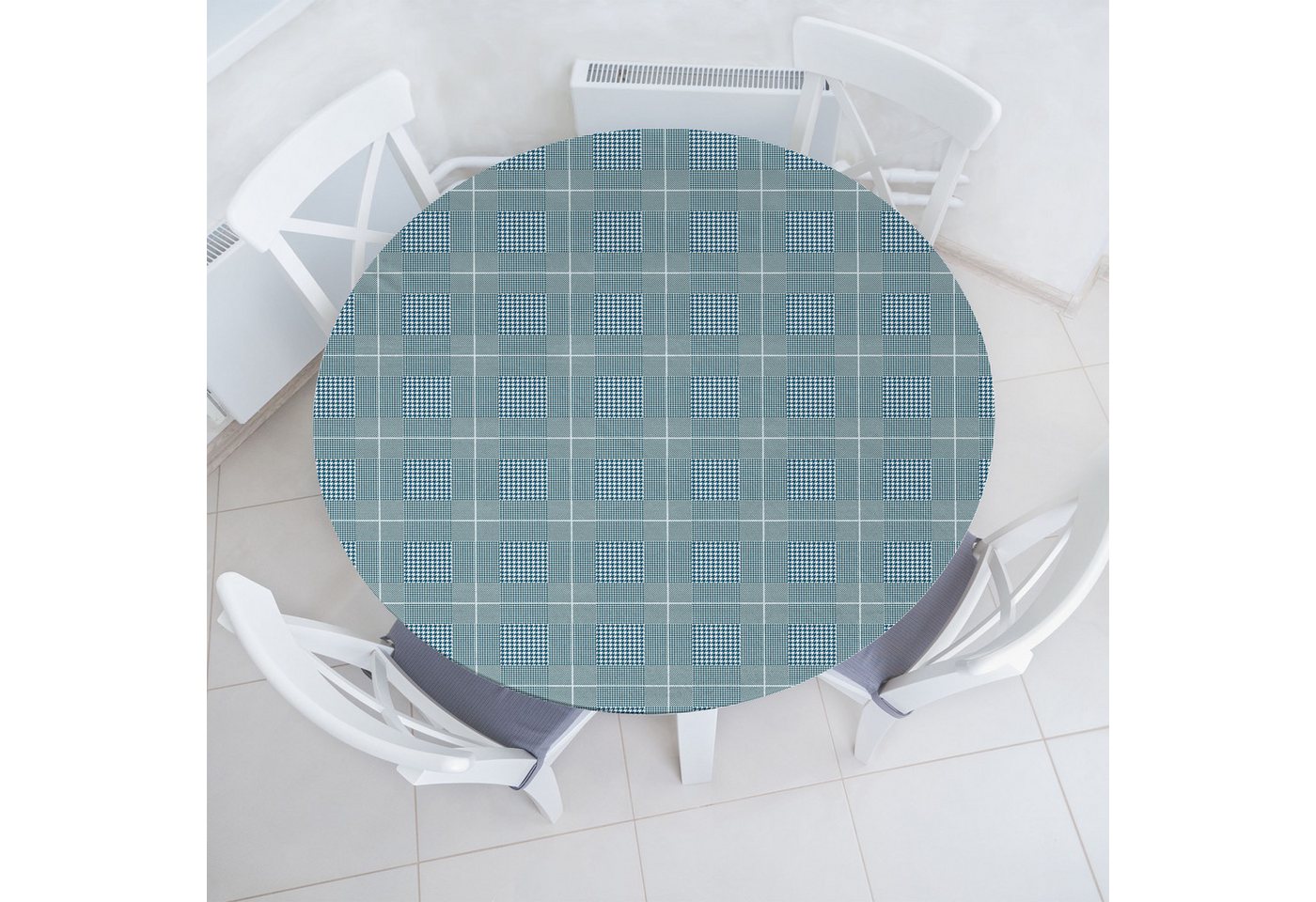 Abakuhaus Tischdecke Rundum-elastische Stofftischdecke, Geometrisch Hahnentritt-Platz Plaid von Abakuhaus
