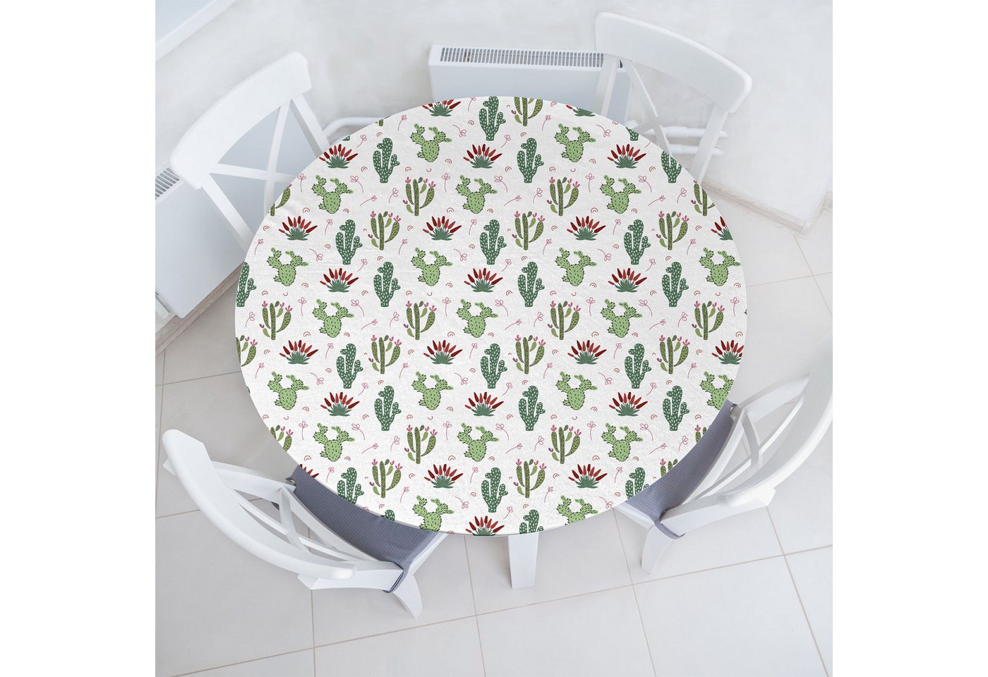 Abakuhaus Tischdecke Rundum-elastische Stofftischdecke, Kaktus Prickle Wüstenpflanzen Blume von Abakuhaus