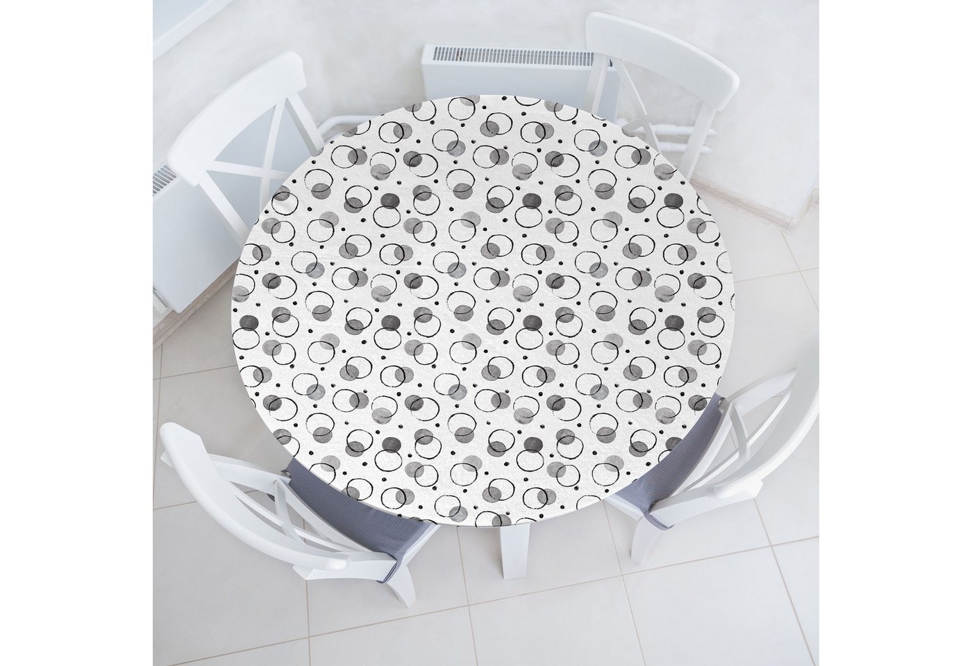 Abakuhaus Tischdecke Rundum-elastische Stofftischdecke, Kreis Abstrakt Aquarell Spots Abakuhaus Tischdecke Rundum-elastische Stofftischdecke, Kreis Abstrakt Aquarell Spots von Abakuhaus