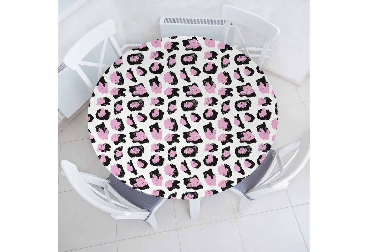Abakuhaus Tischdecke Rundum-elastische Stofftischdecke, Modern Abstrakt Leopard Spots Motiv Abakuhaus Tischdecke Rundum-elastische Stofftischdecke, Modern Abstrakt Leopard Spots Motiv von Abakuhaus