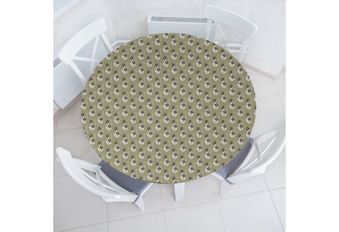 Abakuhaus Tischdecke Rundum-elastische Stofftischdecke, Natur Blumen Gepunktete von Abakuhaus
