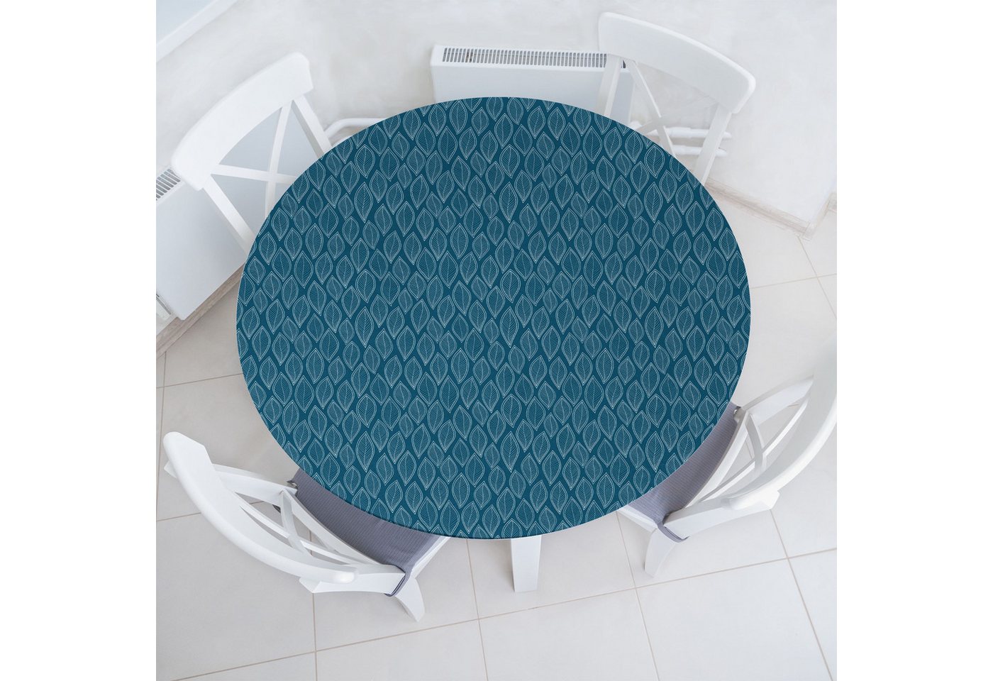 Abakuhaus Tischdecke Rundum-elastische Stofftischdecke, Natur Moderne Blätter Motivbild von Abakuhaus