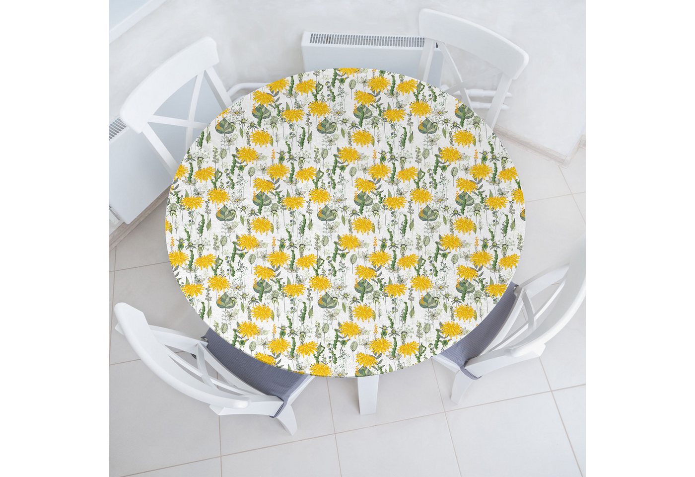 Abakuhaus Tischdecke Rundum-elastische Stofftischdecke, Natur Narzissen und Wiesenblumen von Abakuhaus