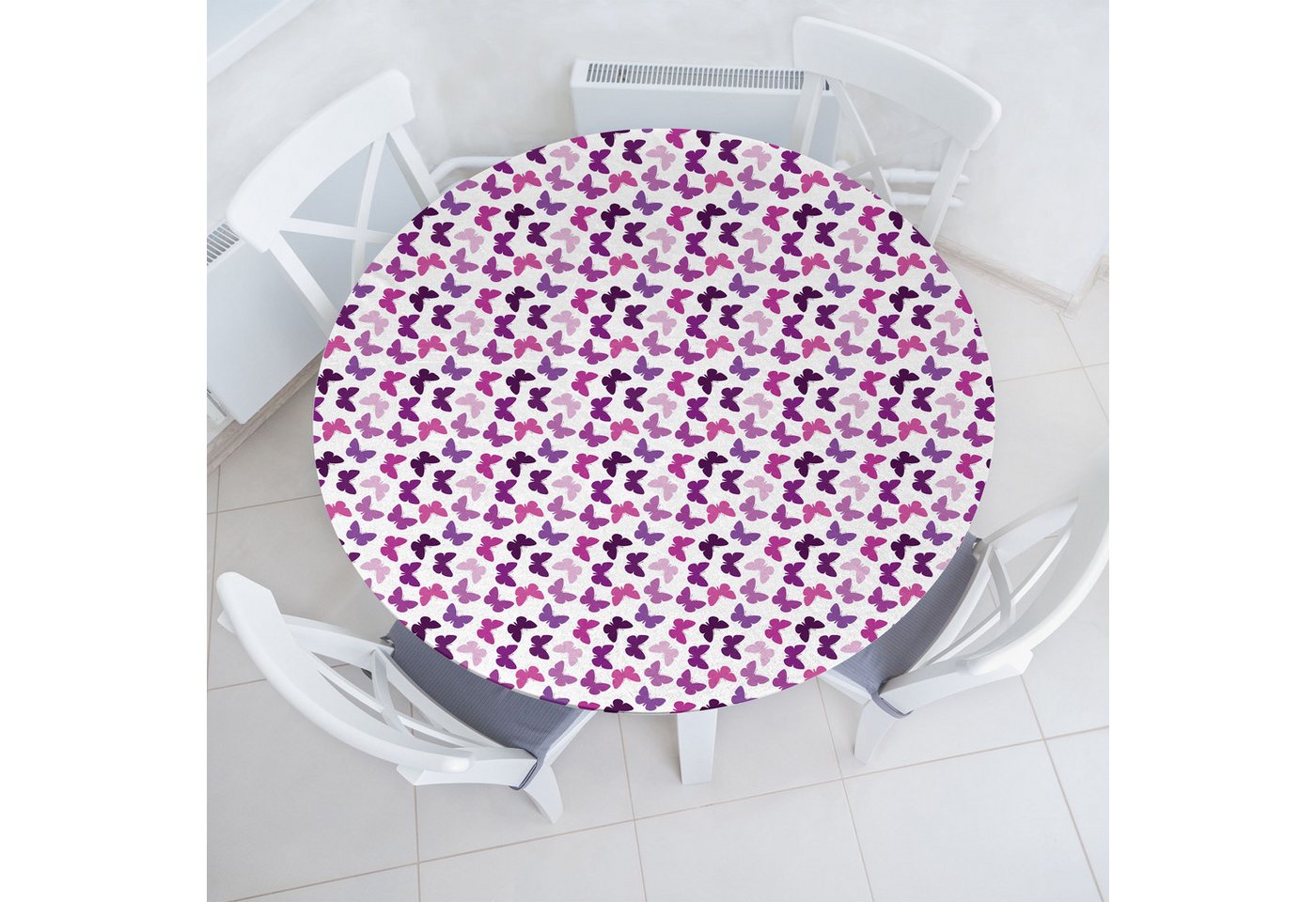 Abakuhaus Tischdecke Rundum-elastische Stofftischdecke, Natur Repetitive Schmetterlinge Bild von Abakuhaus