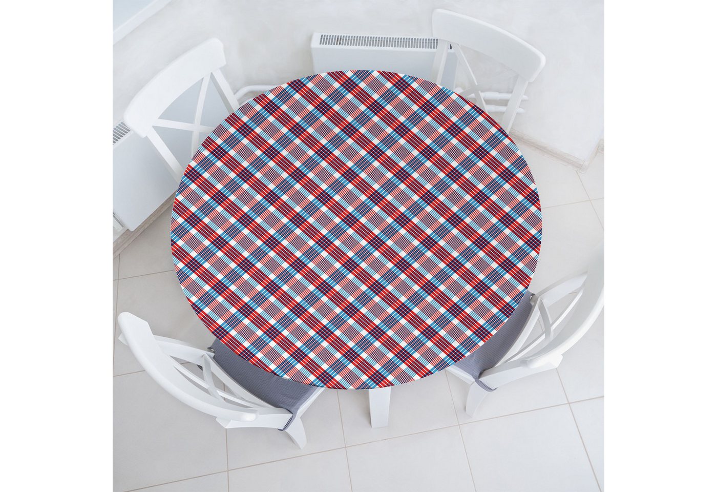 Abakuhaus Tischdecke Rundum-elastische Stofftischdecke, Plaid Checkered diagonalen Linien von Abakuhaus