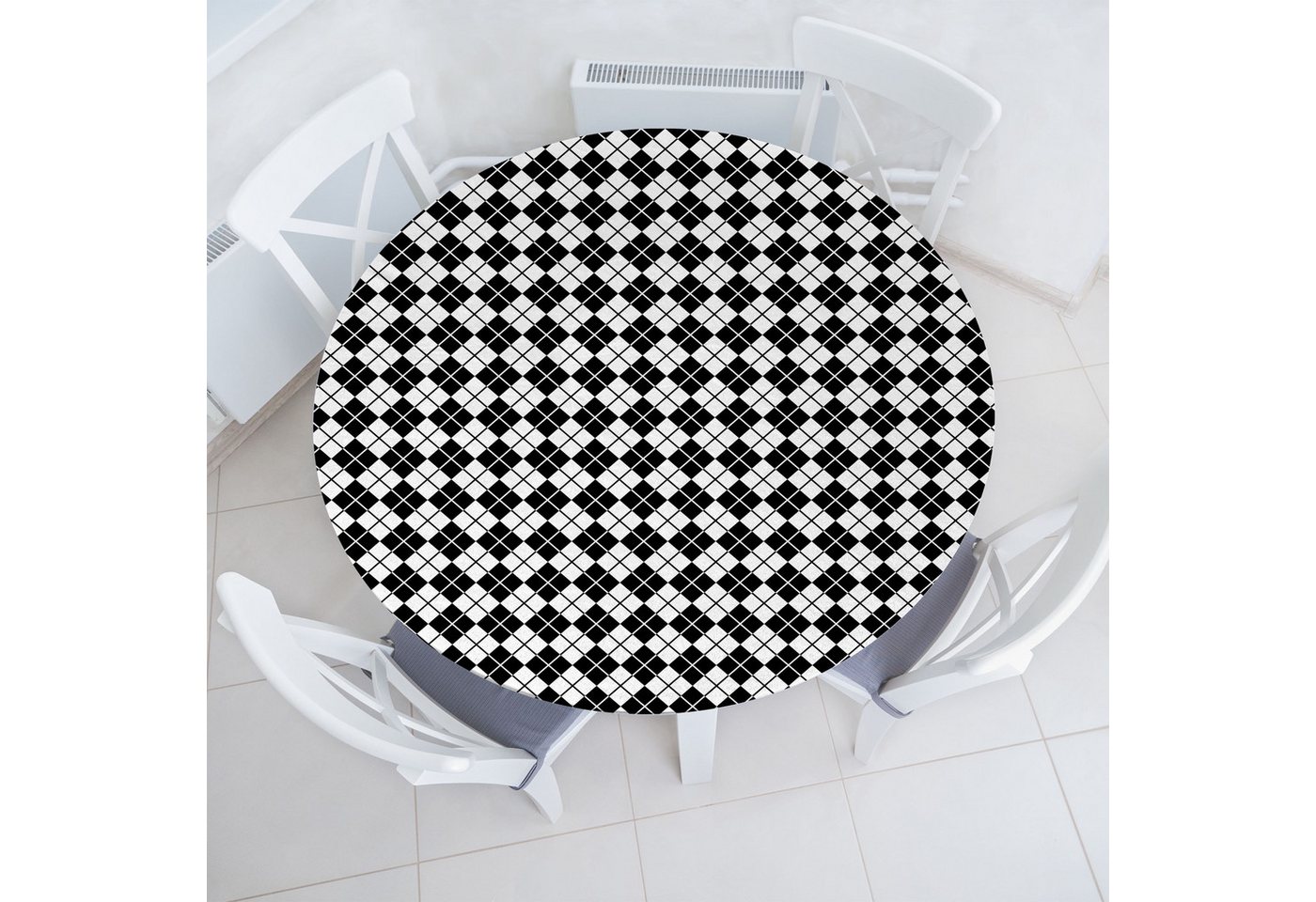 Abakuhaus Tischdecke Rundum-elastische Stofftischdecke, Plaid Diamant-Form-Streifen von Abakuhaus