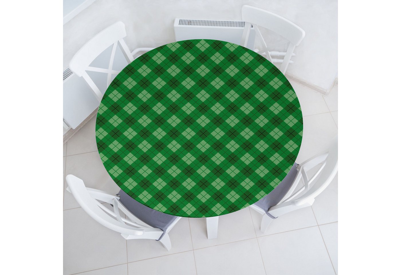 Abakuhaus Tischdecke Rundum-elastische Stofftischdecke, Plaid Moderne geometrische Quadratkunst von Abakuhaus