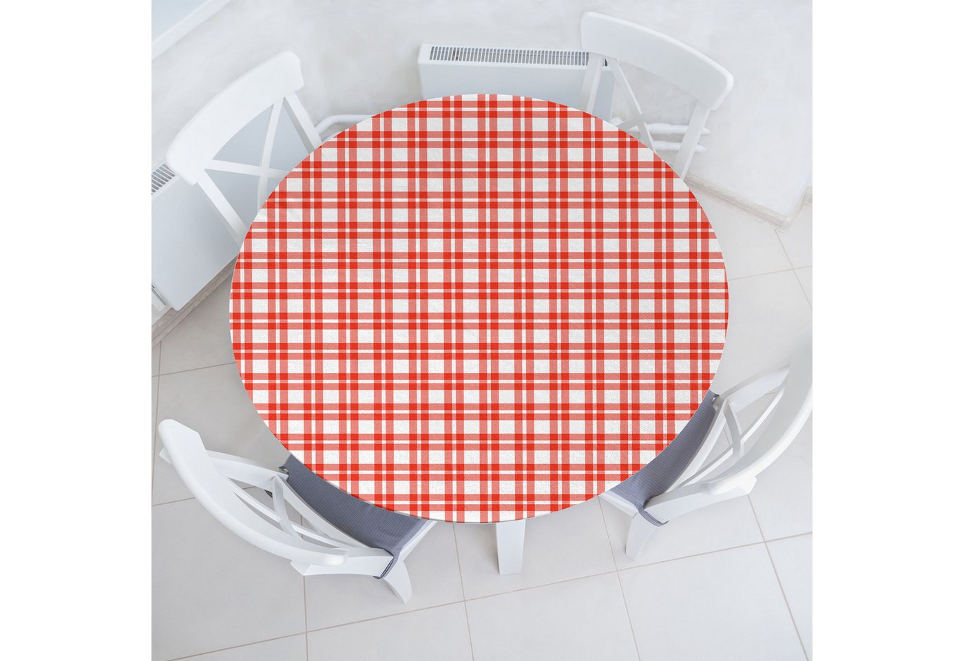 Abakuhaus Tischdecke Rundum-elastische Stofftischdecke, Plaid Retro-Modern Checkered von Abakuhaus