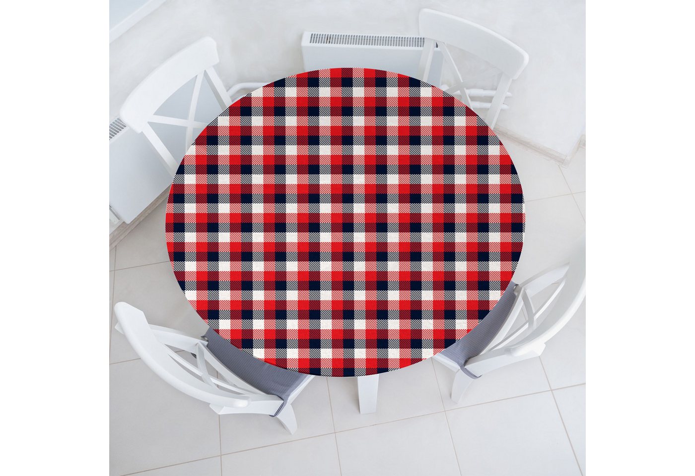 Abakuhaus Tischdecke Rundum-elastische Stofftischdecke, Plaid Traditionelle Retro-Muster von Abakuhaus