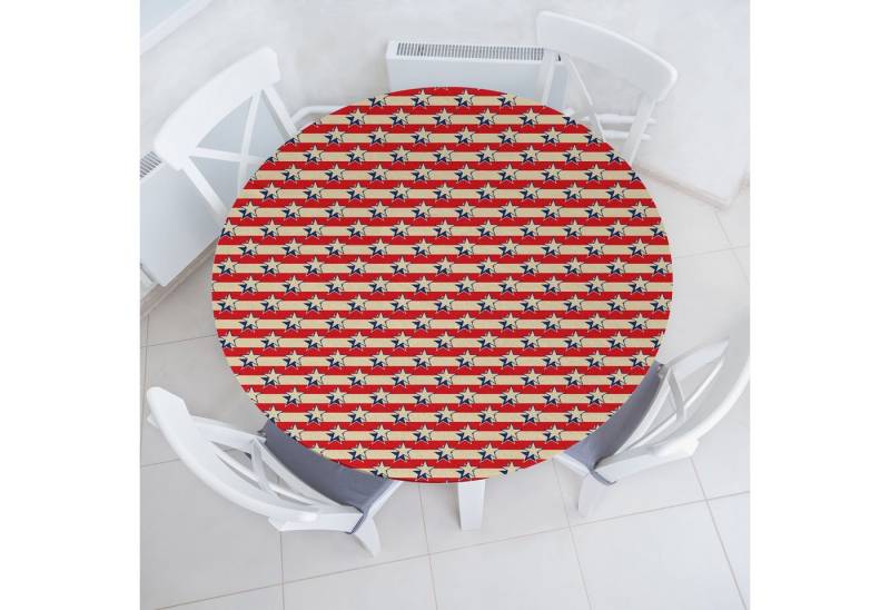 Abakuhaus Tischdecke Rundum-elastische Stofftischdecke, Vereinigte Staaten von Amerika Retro Independence Poster von Abakuhaus