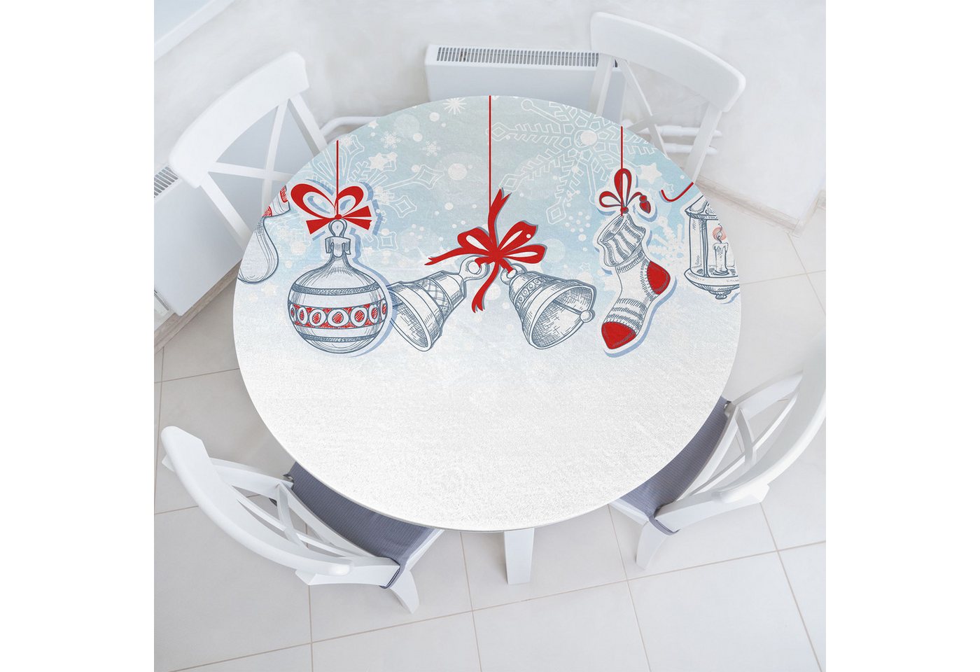 Abakuhaus Tischdecke Rundum-elastische Stofftischdecke, Weihnachten Retro von Abakuhaus