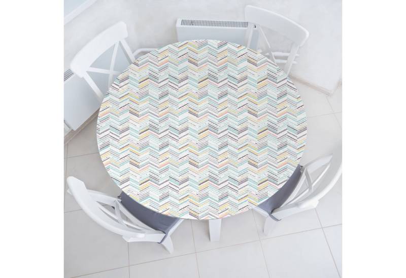 Abakuhaus Tischdecke Rundum-elastische Stofftischdecke, Winkel Bunte Muster von Abakuhaus