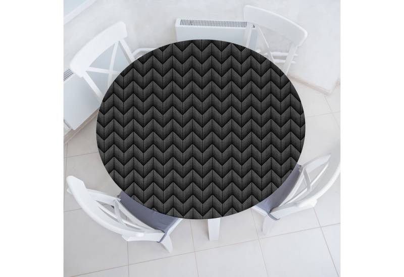 Abakuhaus Tischdecke Rundum-elastische Stofftischdecke, Winkel Digital Stil Zick-Zack-Grid von Abakuhaus