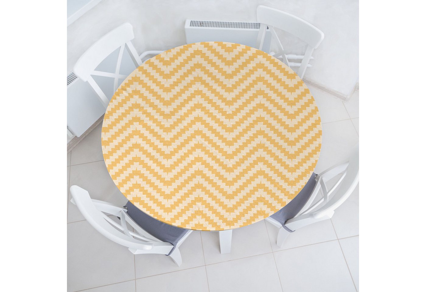 Abakuhaus Tischdecke Rundum-elastische Stofftischdecke, Winkel Vintage Zig Zag von Abakuhaus