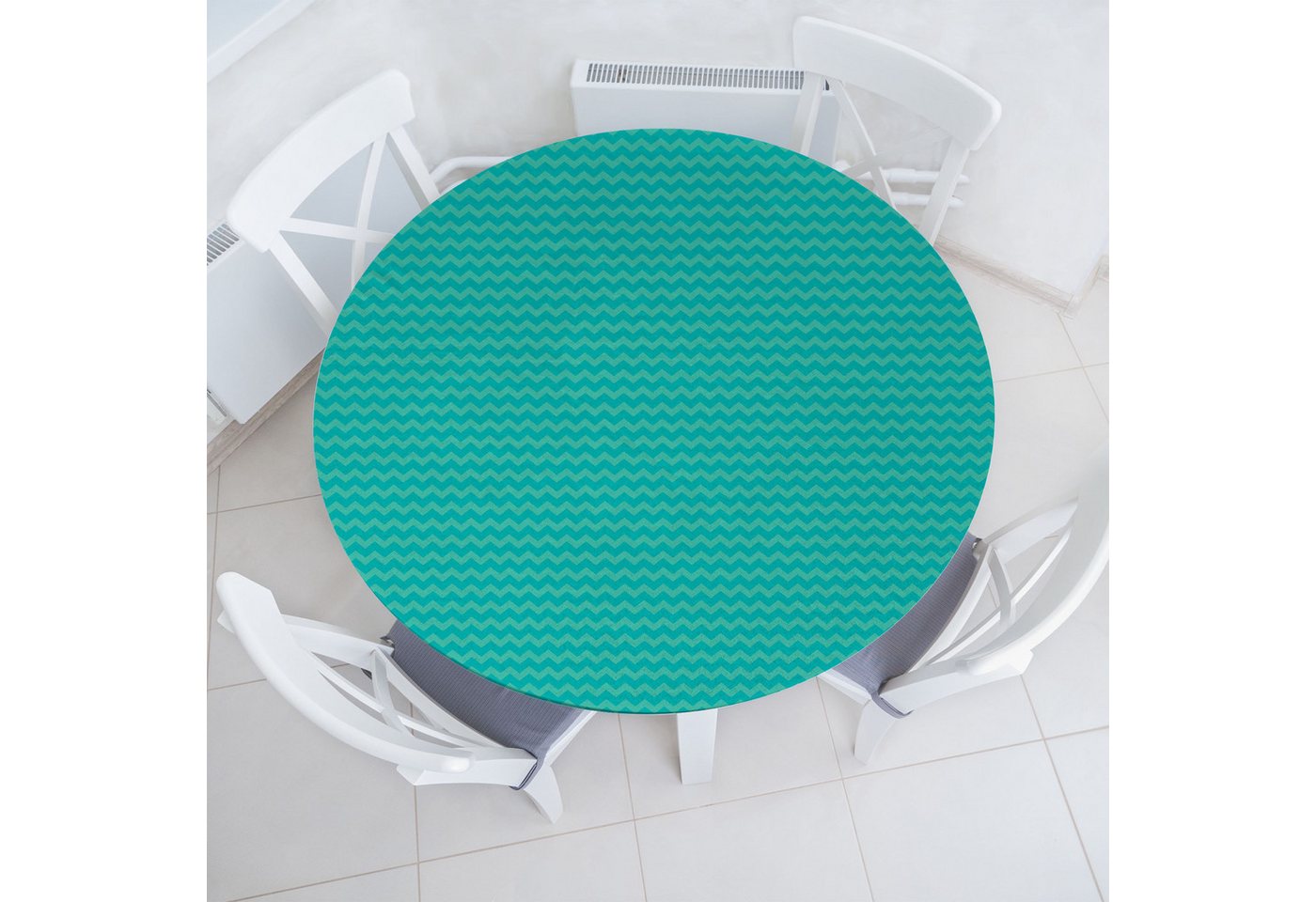 Abakuhaus Tischdecke Rundum-elastische Stofftischdecke, Winkel Zick-Zack-Linie Muster von Abakuhaus