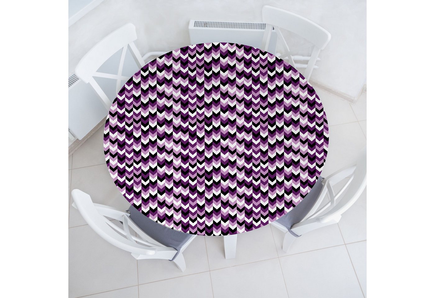 Abakuhaus Tischdecke Rundum-elastische Stofftischdecke, Winkel Zickzack-Retro-Pfeile Abakuhaus Tischdecke Rundum-elastische Stofftischdecke, Winkel Zickzack-Retro-Pfeile von Abakuhaus