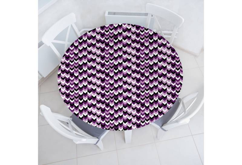 Abakuhaus Tischdecke Rundum-elastische Stofftischdecke, Winkel Zickzack-Retro-Pfeile von Abakuhaus
