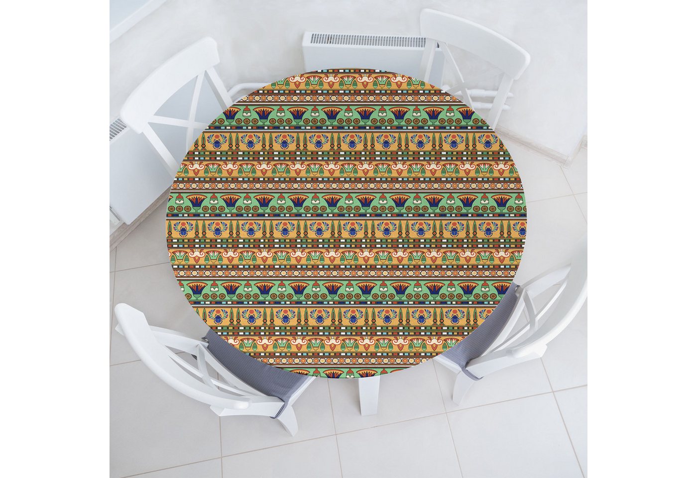 Abakuhaus Tischdecke Rundum-elastische Stofftischdecke, ägyptisch Lily Scarab von Abakuhaus