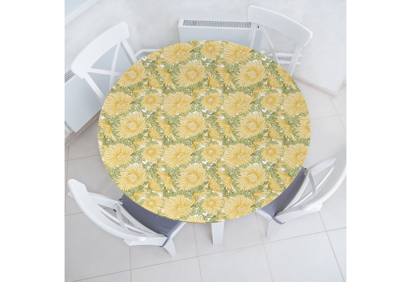 Abakuhaus Tischdecke Rundum-elastische Stofftischdecke, japanisch Natur Chrysanthemum von Abakuhaus