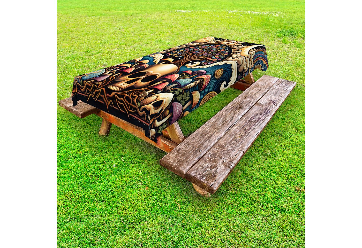 Abakuhaus Tischdecke dekorative waschbare Picknick-Tischdecke, Abstrakte Fantasie Psychische Naturkunst von Abakuhaus