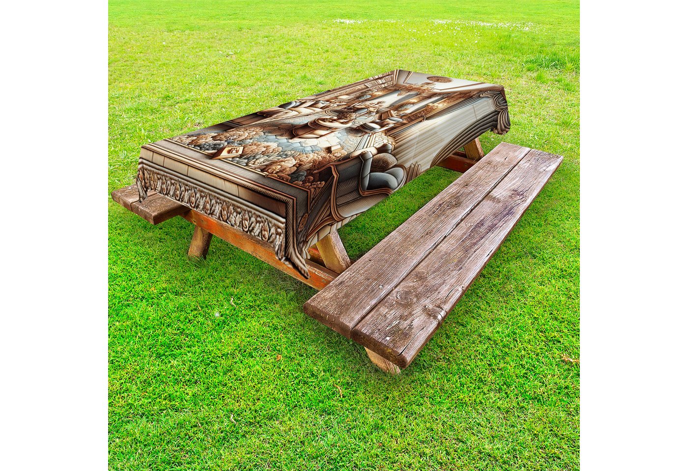 Abakuhaus Tischdecke dekorative waschbare Picknick-Tischdecke, Klassisch Grandioser Raumszenendruck von Abakuhaus