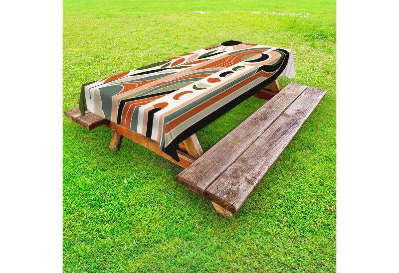 Abakuhaus Tischdecke dekorative waschbare Picknick-Tischdecke, Monstera Mid Century Boho Kunst Erdige Farben von Abakuhaus