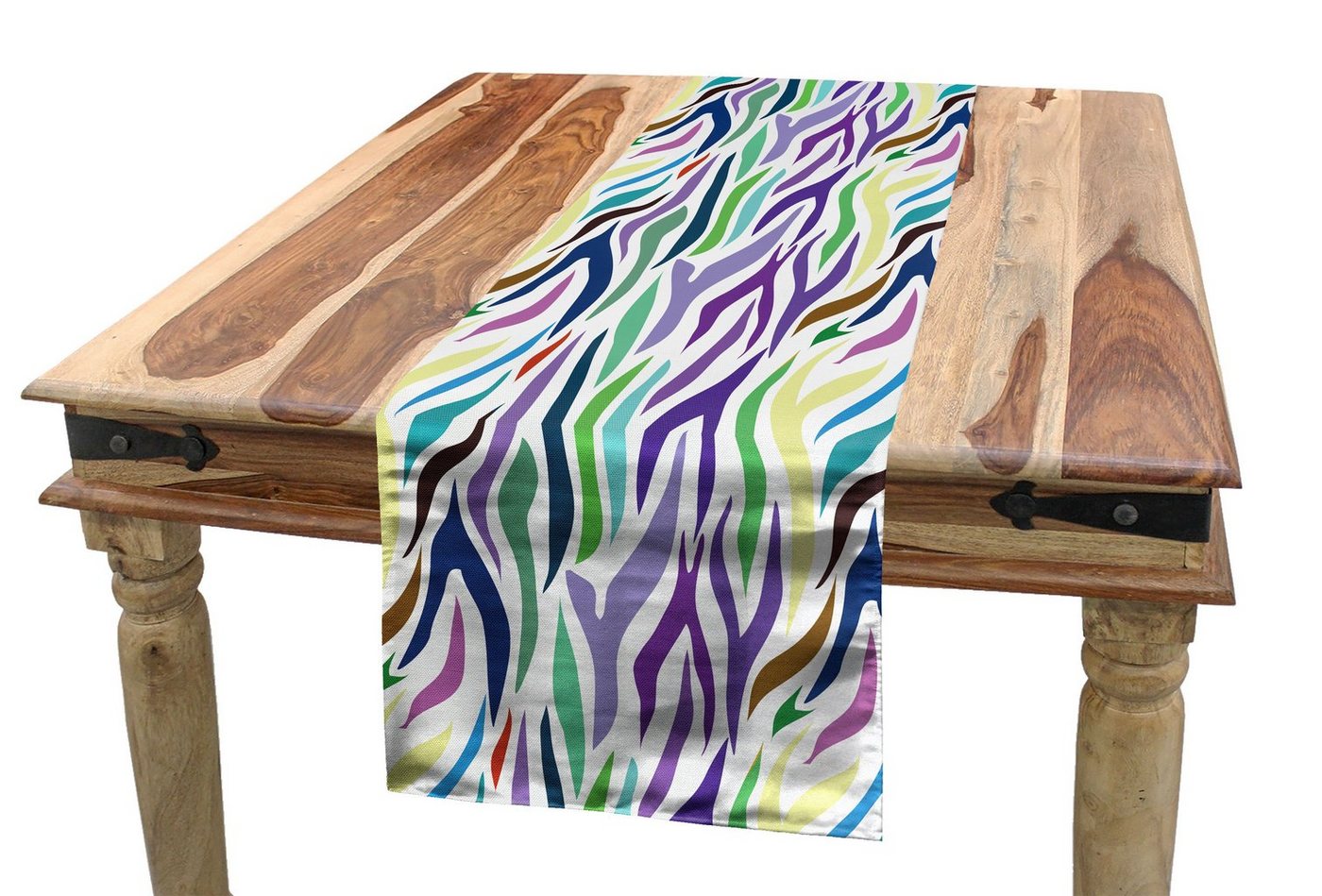 Abakuhaus Tischläufer Esszimmer Küche Rechteckiger Dekorativer Tischläufer, Abstrakt Oriental Leopard-Motiv von Abakuhaus