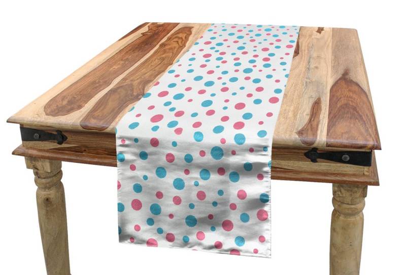 Abakuhaus Tischläufer Esszimmer Küche Rechteckiger Dekorativer Tischläufer, Blau Und Pink einfacher Spots von Abakuhaus
