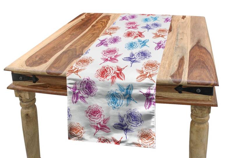 Abakuhaus Tischläufer Esszimmer Küche Rechteckiger Dekorativer Tischläufer, Blumen Romantische Blühende Natur von Abakuhaus