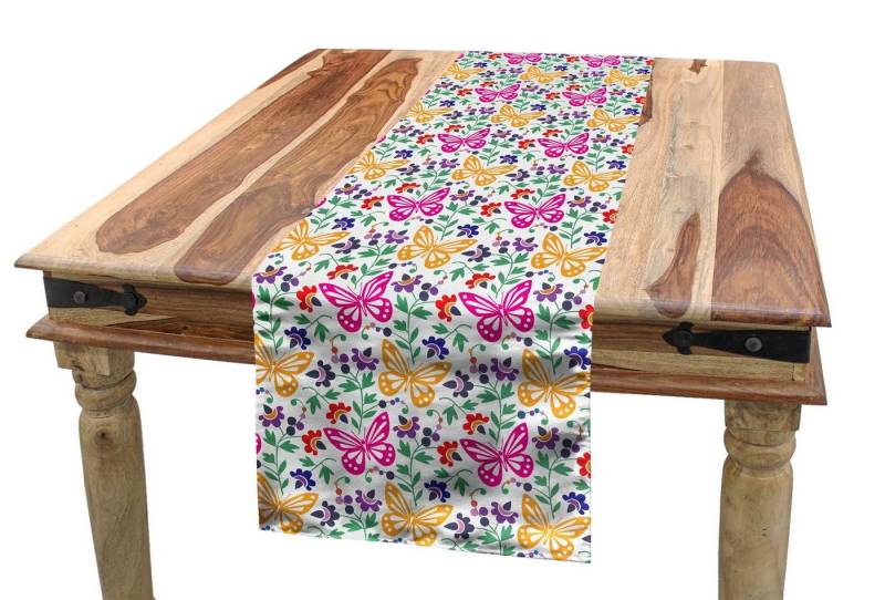 Abakuhaus Tischläufer Esszimmer Küche Rechteckiger Dekorativer Tischläufer, Frühling Vibrant Sommer-Blüte von Abakuhaus