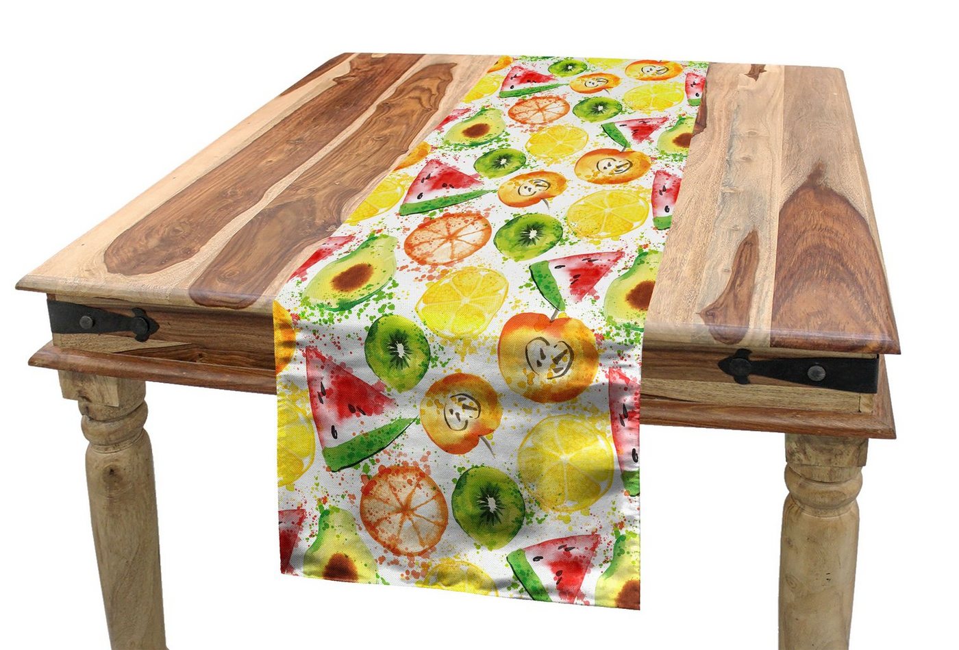 Abakuhaus Tischläufer Esszimmer Küche Rechteckiger Dekorativer Tischläufer, Obst Wassermelone Kiwi Avocado Abakuhaus Tischläufer Esszimmer Küche Rechteckiger Dekorativer Tischläufer, Obst Wassermelone Kiwi Avocado von Abakuhaus