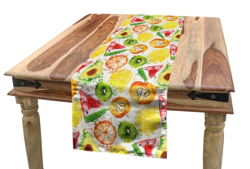 Abakuhaus Tischläufer Esszimmer Küche Rechteckiger Dekorativer Tischläufer, Obst Wassermelone Kiwi Avocado von Abakuhaus