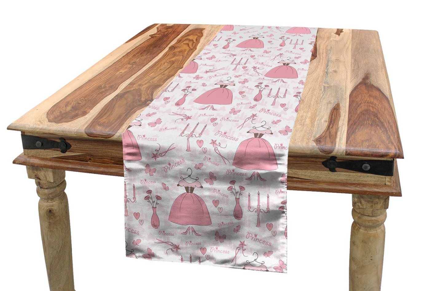 Abakuhaus Tischläufer Esszimmer Küche Rechteckiger Dekorativer Tischläufer, Rosa Princess Mystic Kerzen von Abakuhaus