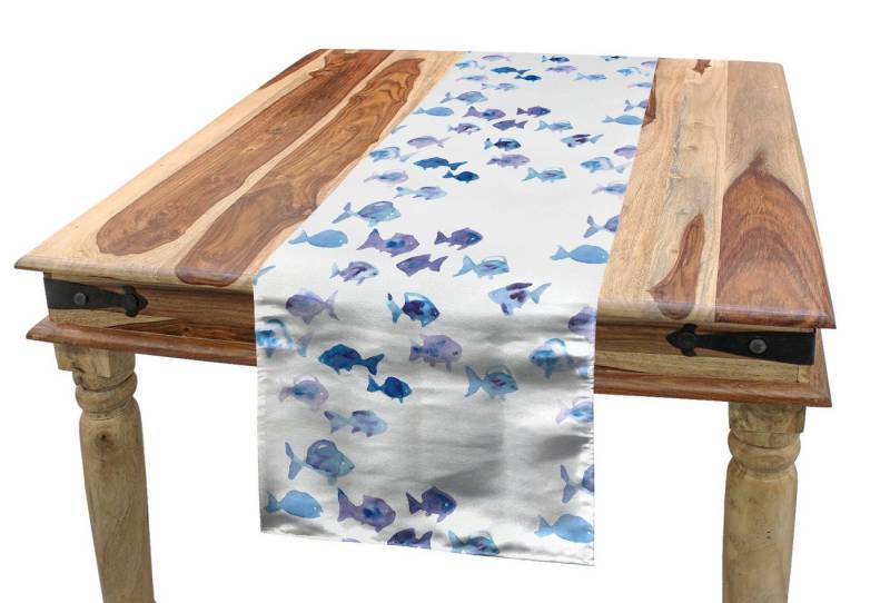 Abakuhaus Tischläufer Esszimmer Küche Rechteckiger Dekorativer Tischläufer, Tier Aquarell Fische von Abakuhaus