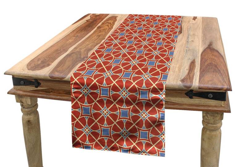 Abakuhaus Tischläufer Esszimmer Küche Rechteckiger Dekorativer Tischläufer, asiatisch Kurvige Linien Kreise Tile von Abakuhaus