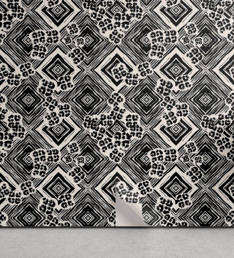 Abakuhaus Vinyltapete selbstklebendes Wohnzimmer Küchenakzent, Abstrakt Ink Pinselstil Argyle von Abakuhaus