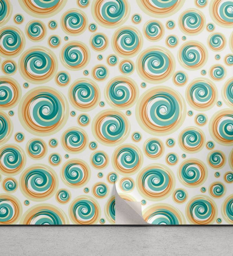 Abakuhaus Vinyltapete selbstklebendes Wohnzimmer Küchenakzent, Geometrisch Spiral Kreis Tile von Abakuhaus